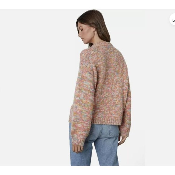 NWT Velvet By Graham & Spencer Women's XL Tri Knit Sweater Alpaca Wool Pink Blue - Picture 4 of 12